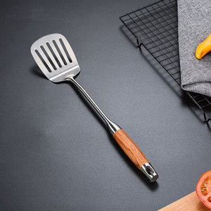 Discover the Perfect Kitchen Companion: 304 Stainless Steel Huali Wooden Spoon Utensils