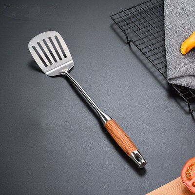 Discover the Perfect Kitchen Companion: 304 Stainless Steel Huali Wooden Spoon Utensils