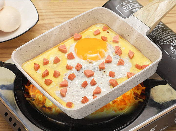 Discover the Nonstick Square Wooden Handle Frying Pan