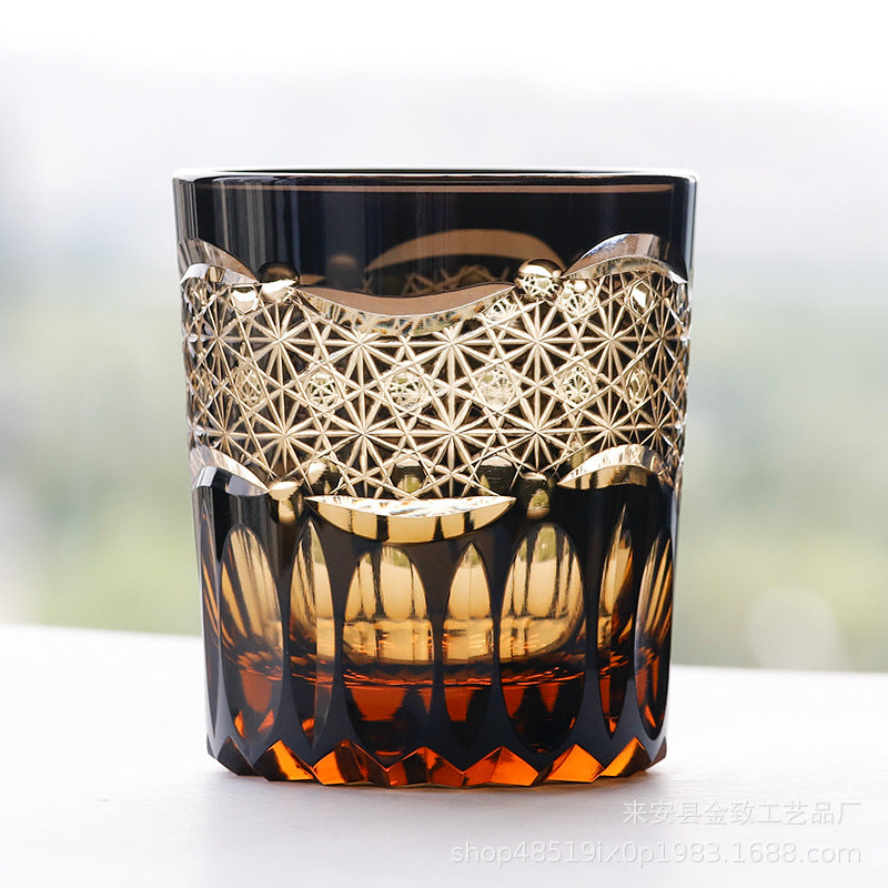Hand Carved Crystal Whiskey Glass