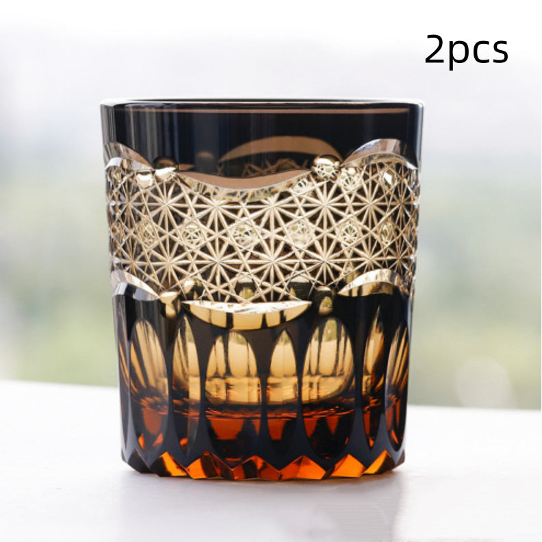 Hand Carved Crystal Whiskey Glass