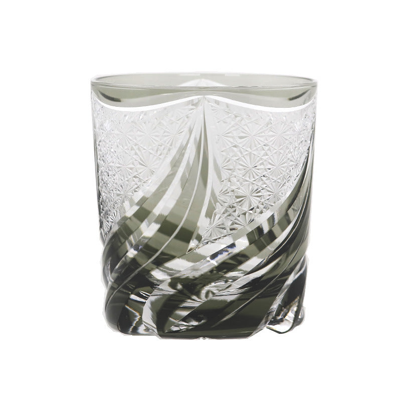 Hand Carved Whiskey Crystal Wine Glass