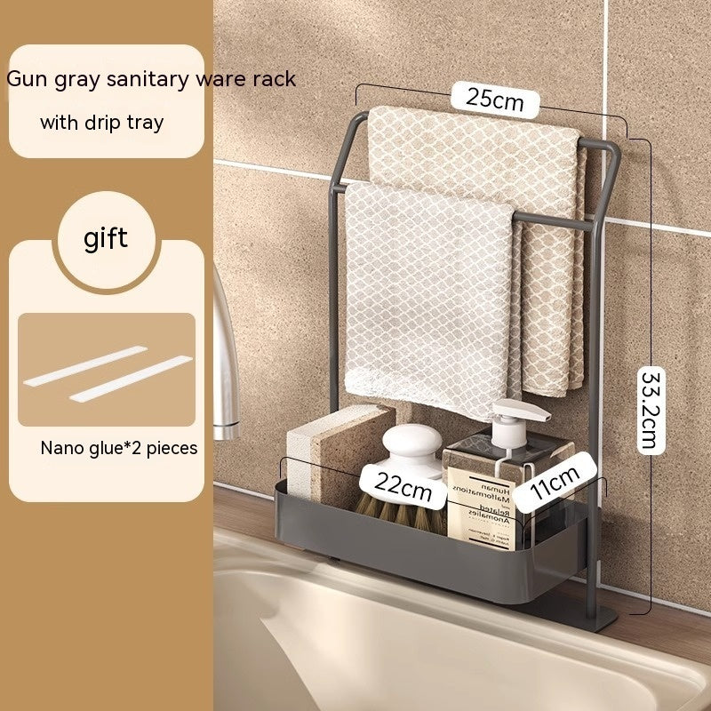 Rag Draining Kitchen Gadget Storage Rack