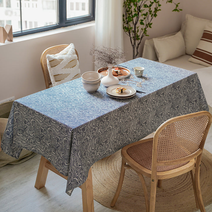 Crafts Cotton Linen Tablecloth Corrugated Household Coffee Table Tablecloth
