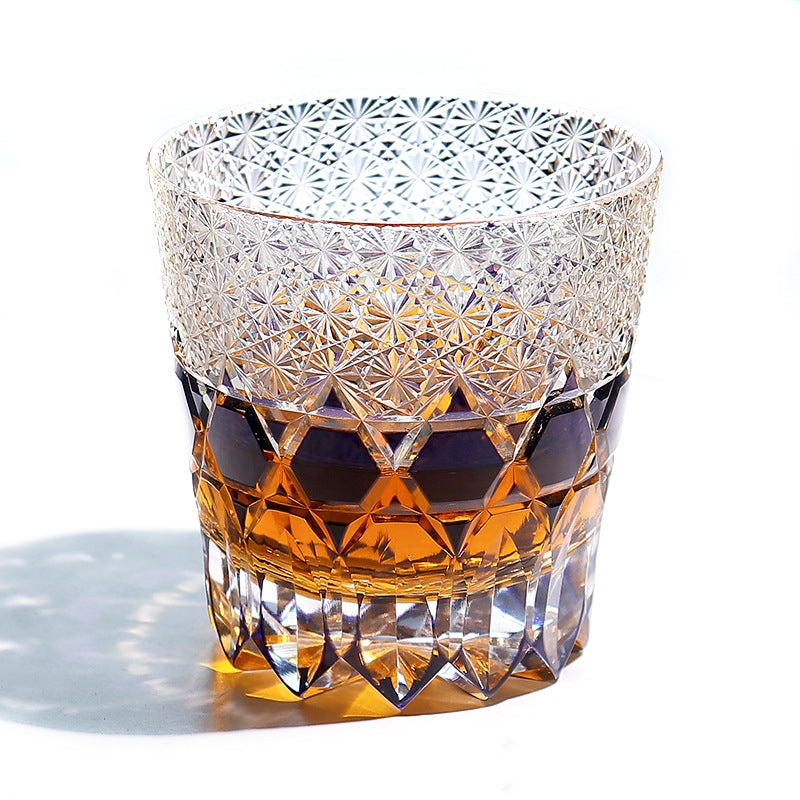 Hand Carved Crystal Whiskey Glass