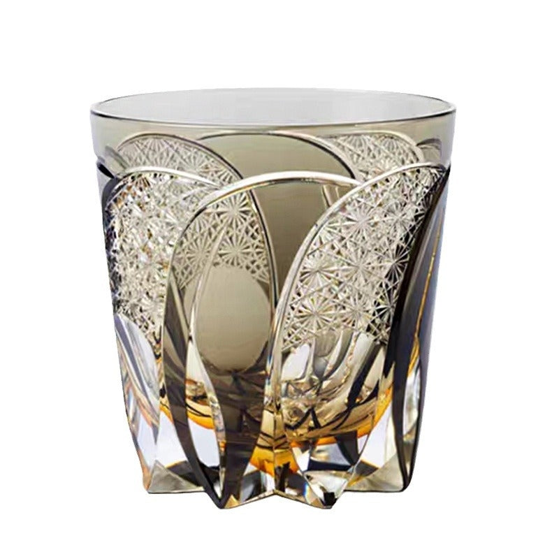 Hand Carved Crystal Whiskey Glass