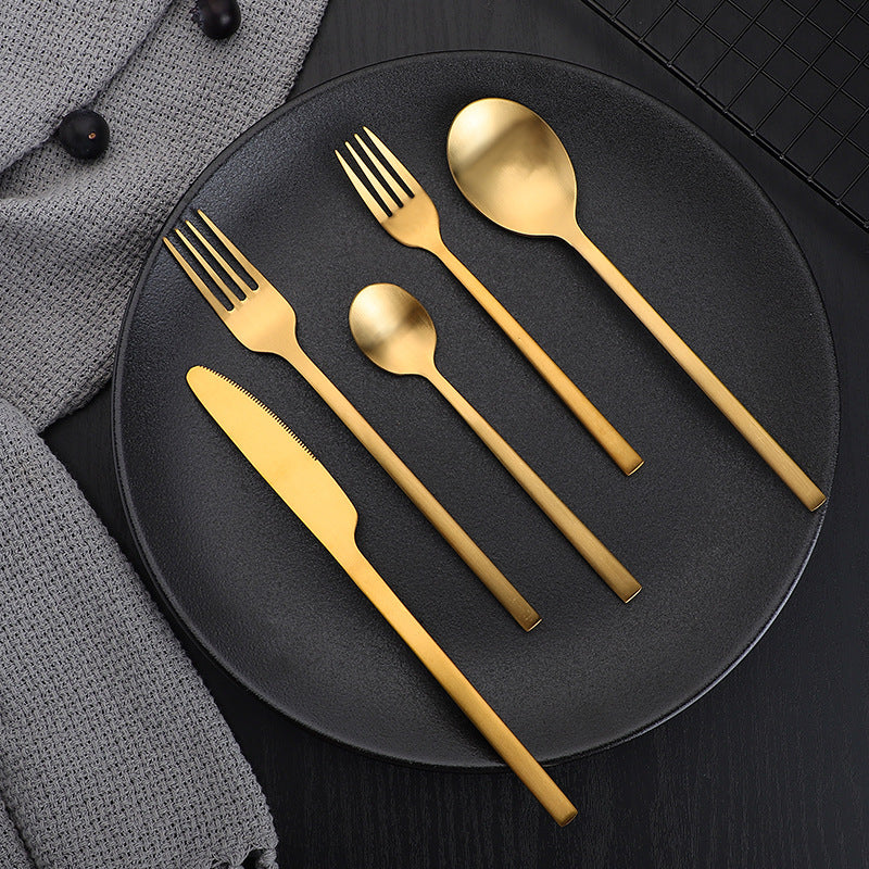 Stainless Steel Thickened Matte Cutlery Set