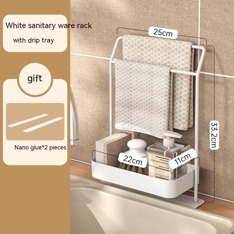 Rag Draining Kitchen Gadget Storage Rack