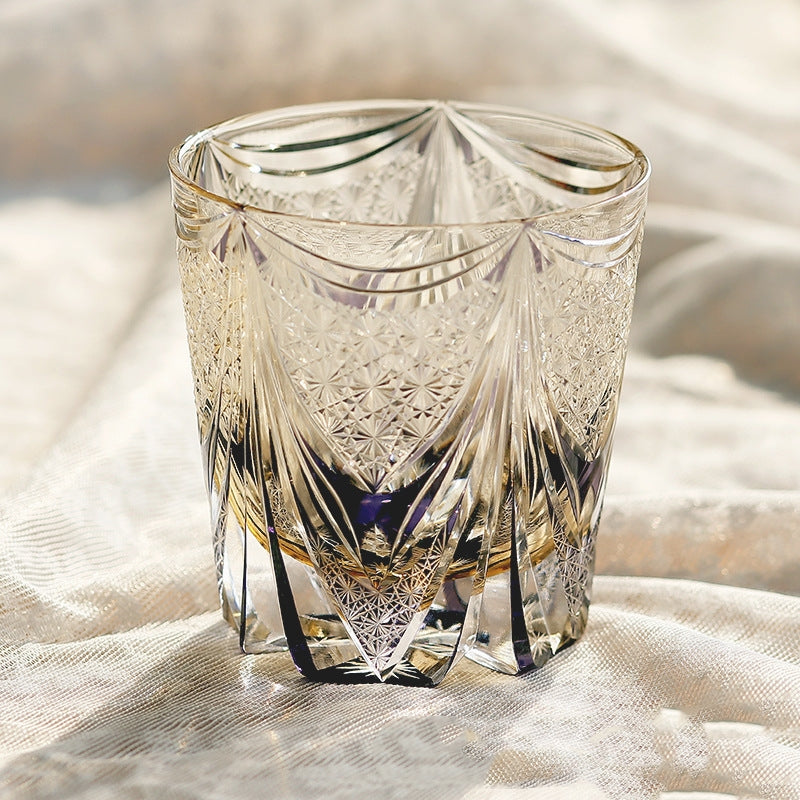 Hand Carved Crystal Whiskey Glass