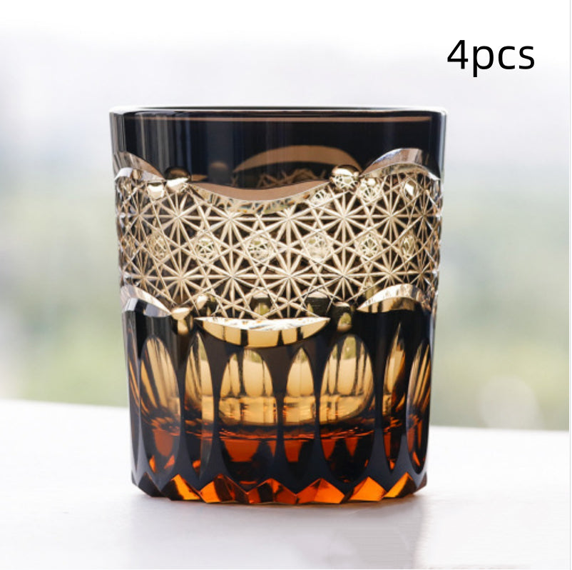 Hand Carved Crystal Whiskey Glass