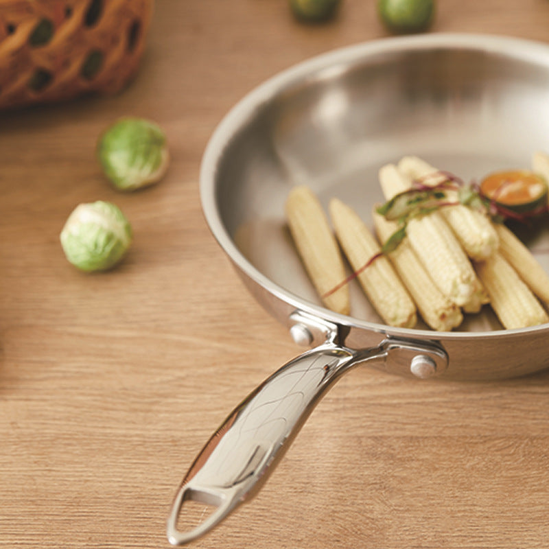 Stainless Steel Non-coated Frying Pan