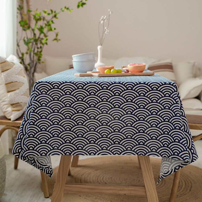 Crafts Cotton Linen Tablecloth Corrugated Household Coffee Table Tablecloth