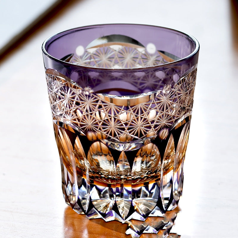 Hand Carved Crystal Whiskey Glass
