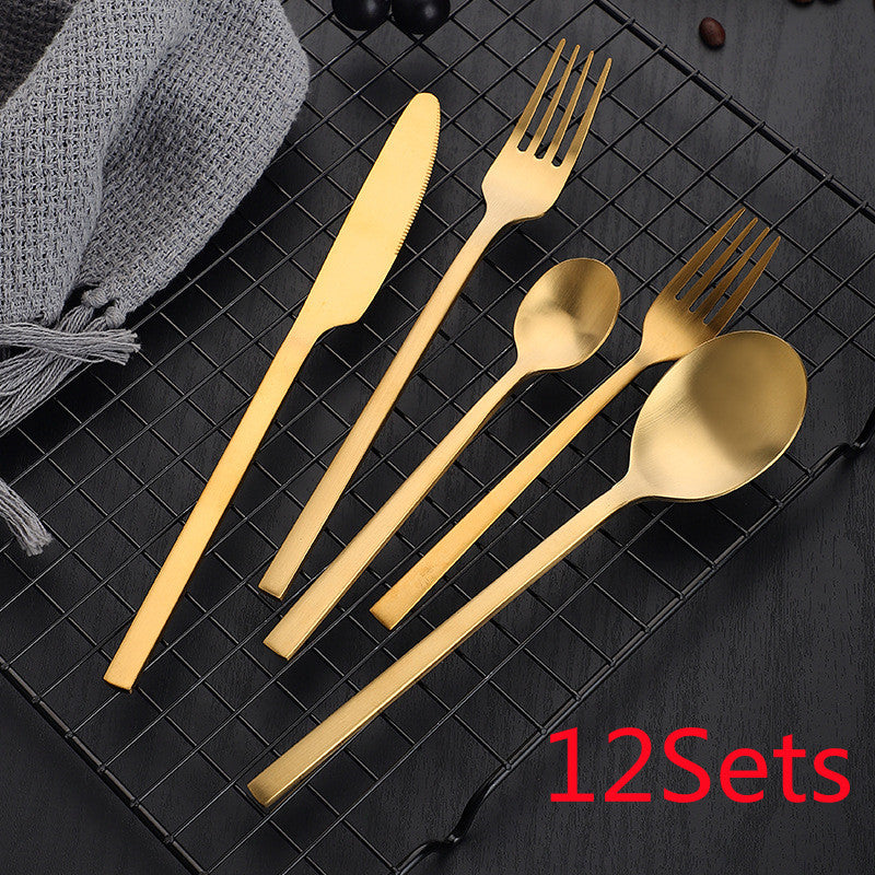 Stainless Steel Thickened Matte Cutlery Set