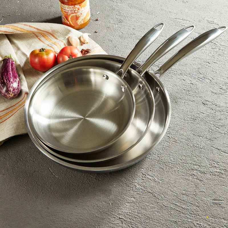Stainless Steel Non-coated Frying Pan