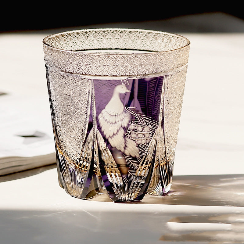 Hand Carved Crystal Whiskey Glass